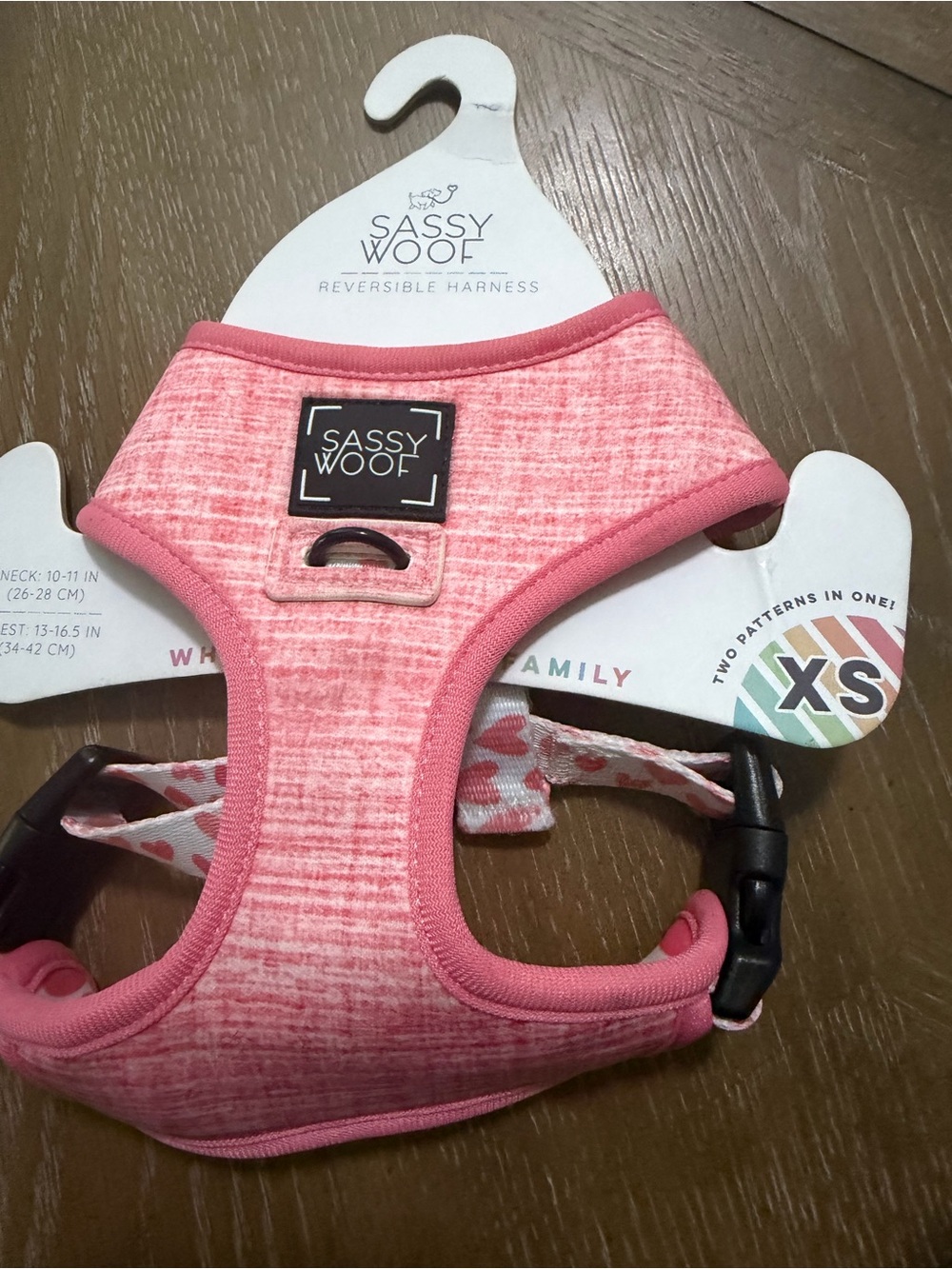 Sassy Woof Pink Reversible Dog Harness - XS